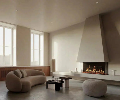 EcoSmart Fire Motion 100" Black Left Corner Electric Fireplace by MAD Design Group