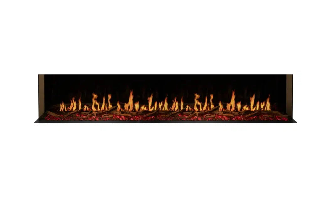 EcoSmart Fire Motion 100" Black Left Corner Electric Fireplace by MAD Design Group