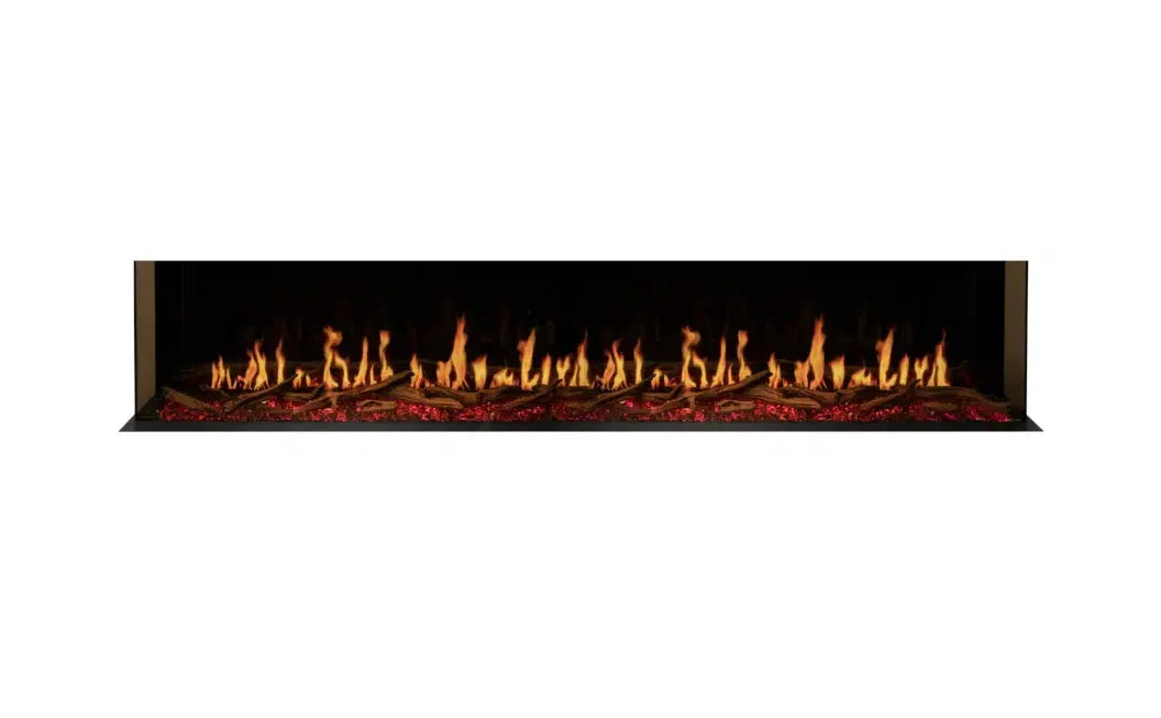 EcoSmart Fire Motion 100" Black Right Corner Electric Fireplace by MAD Design Group