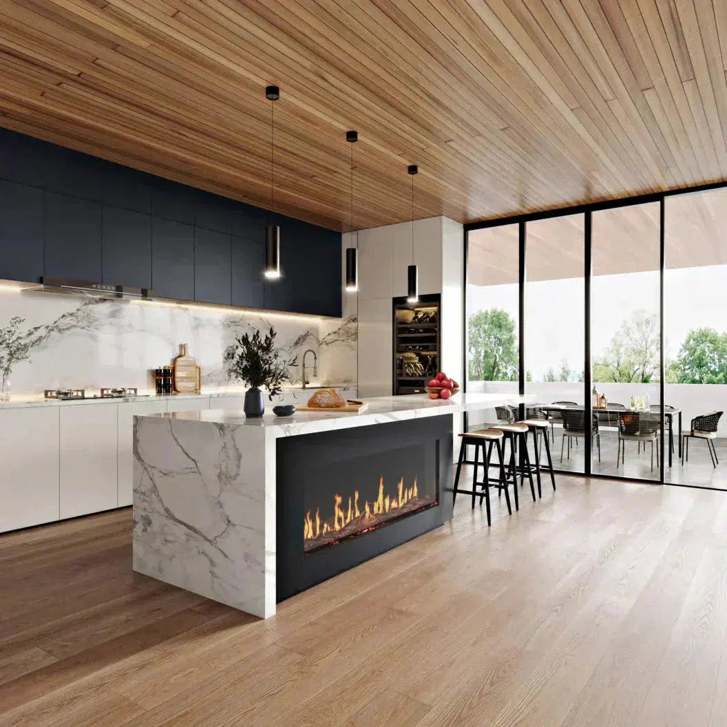 EcoSmart Fire Motion 120" Black Bay Electric Fireplace by MAD Design Group