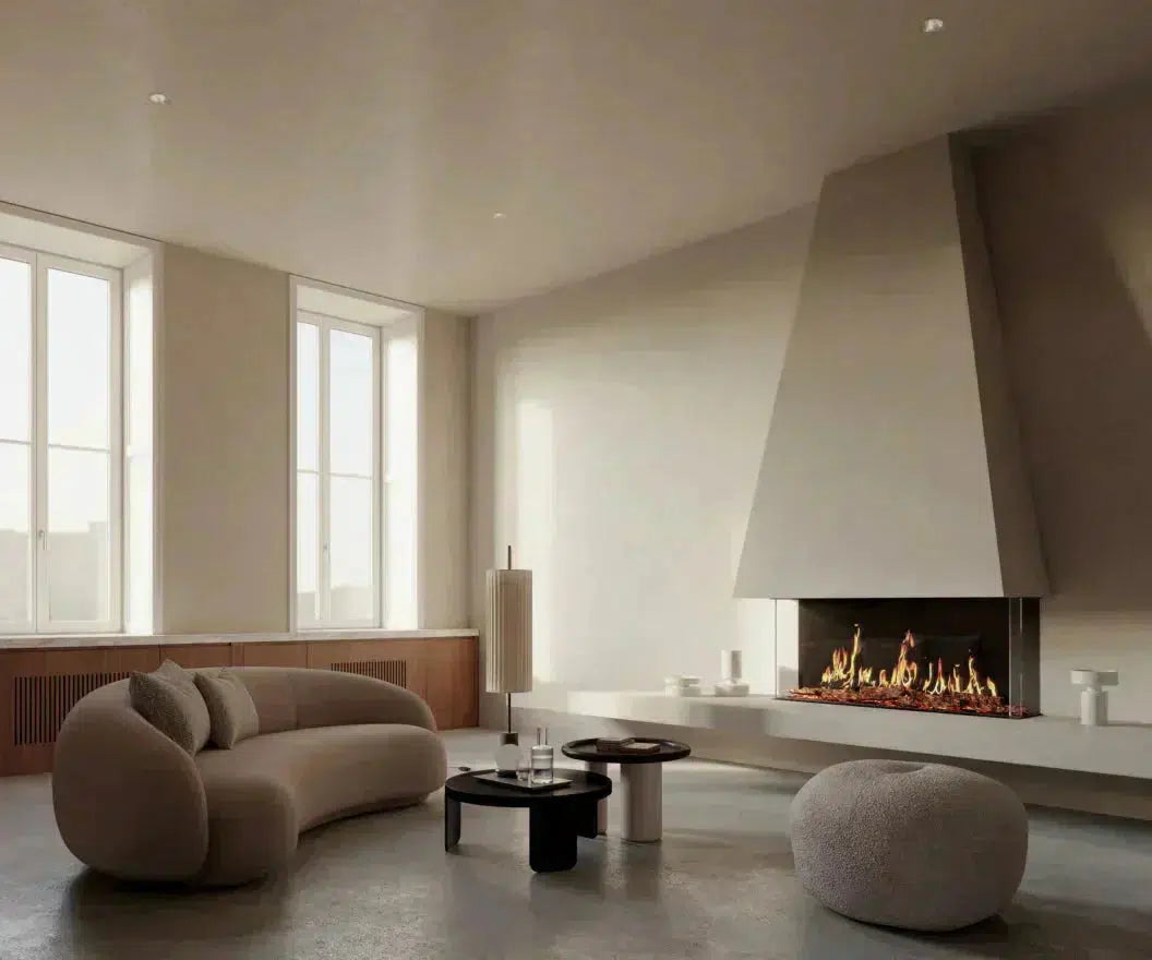 EcoSmart Fire Motion 120" Black Left Corner Electric Fireplace by MAD Design Group