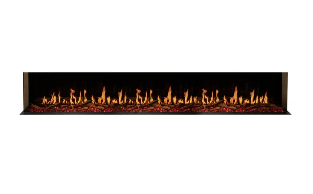EcoSmart Fire Motion 120" Black Left Corner Electric Fireplace by MAD Design Group