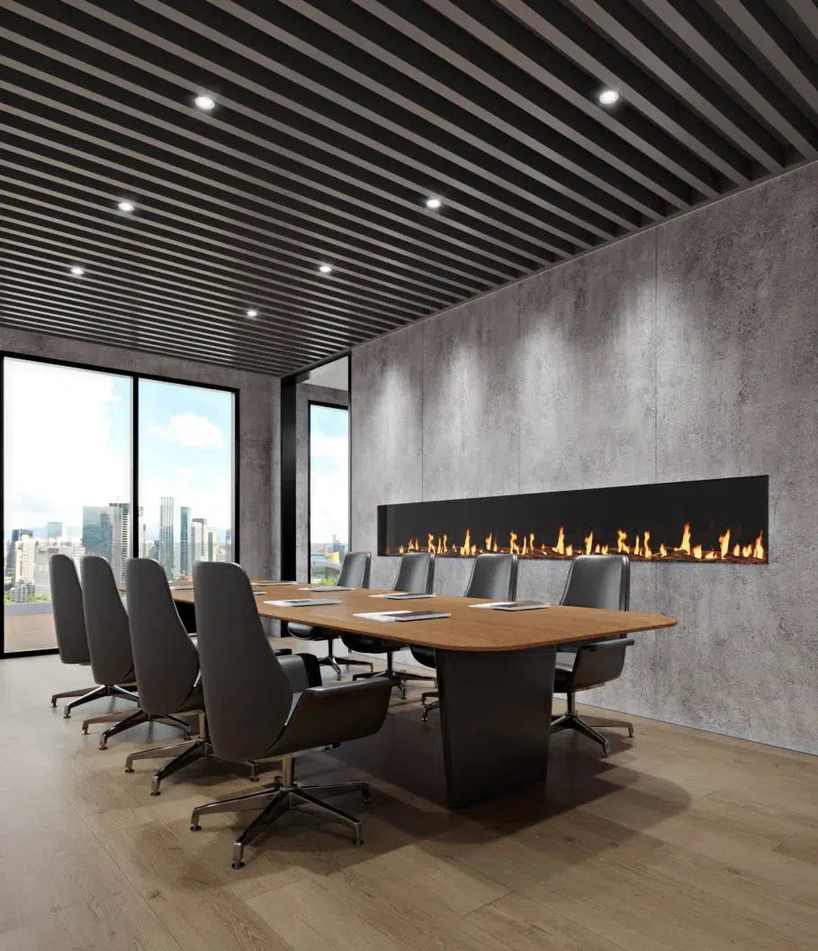 EcoSmart Fire Motion 30" Black Bay Electric Fireplace by MAD Design Group