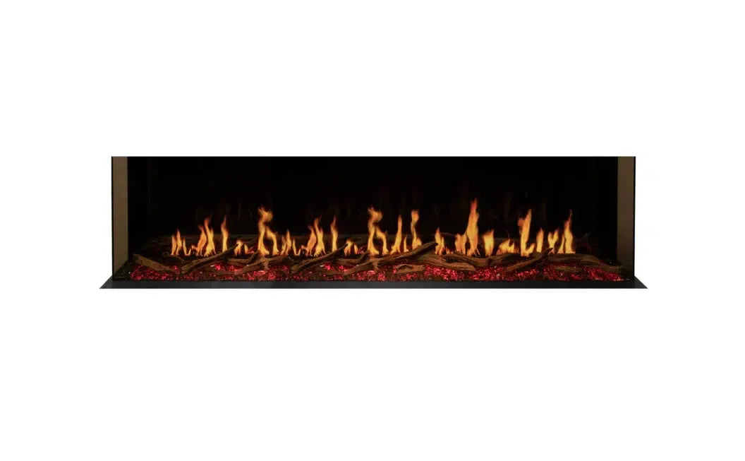 EcoSmart Fire Motion 76" Black Bay Electric Fireplace by MAD Design Group
