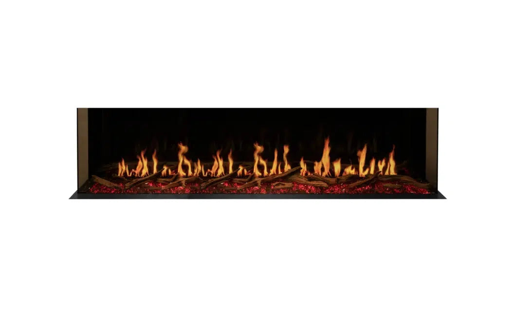 EcoSmart Fire Motion 76" Black Single Sided Electric Fireplace by MAD Design Group