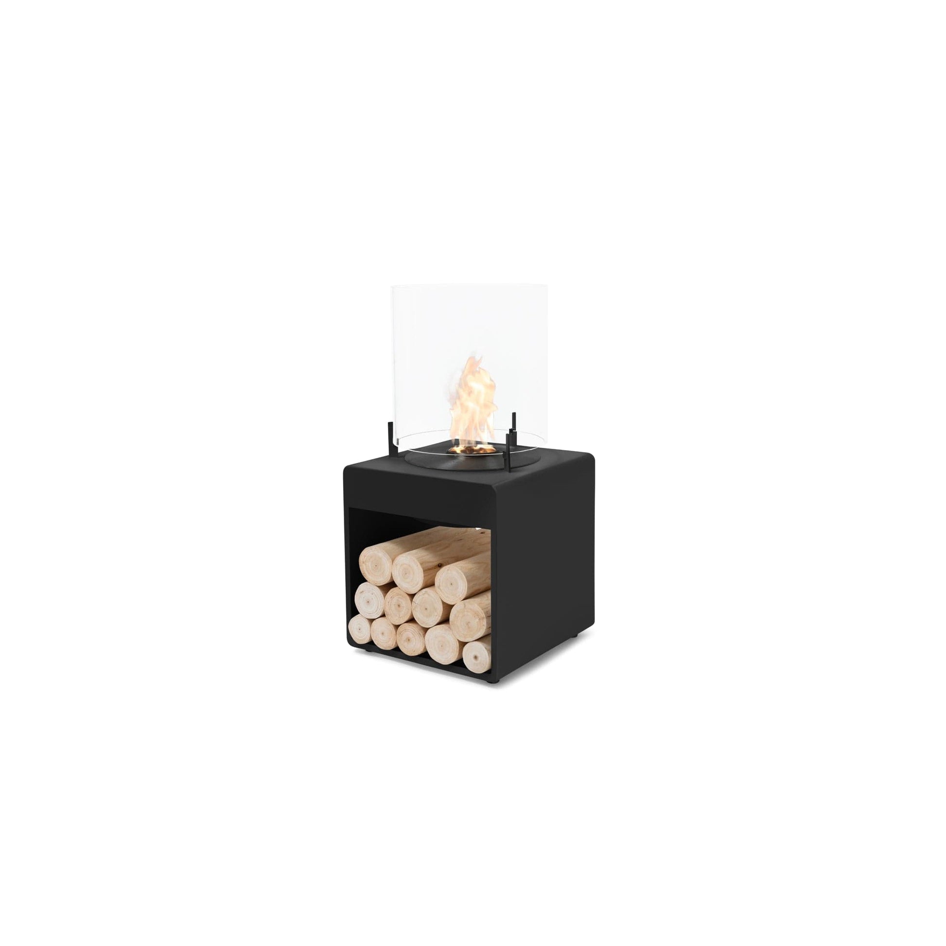 EcoSmart Fire POP 3L 27" Black Freestanding Designer Fireplace with Black Burner by MAD Design Group