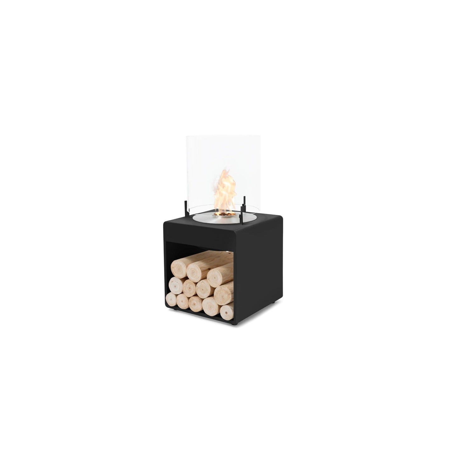 EcoSmart Fire POP 3L 27" Black Freestanding Designer Fireplace with Stainless Steel Burner by MAD Design Group