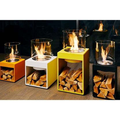 EcoSmart Fire POP 3L 27" White Freestanding Designer Fireplace with Stainless Steel Burner by MAD Design Group