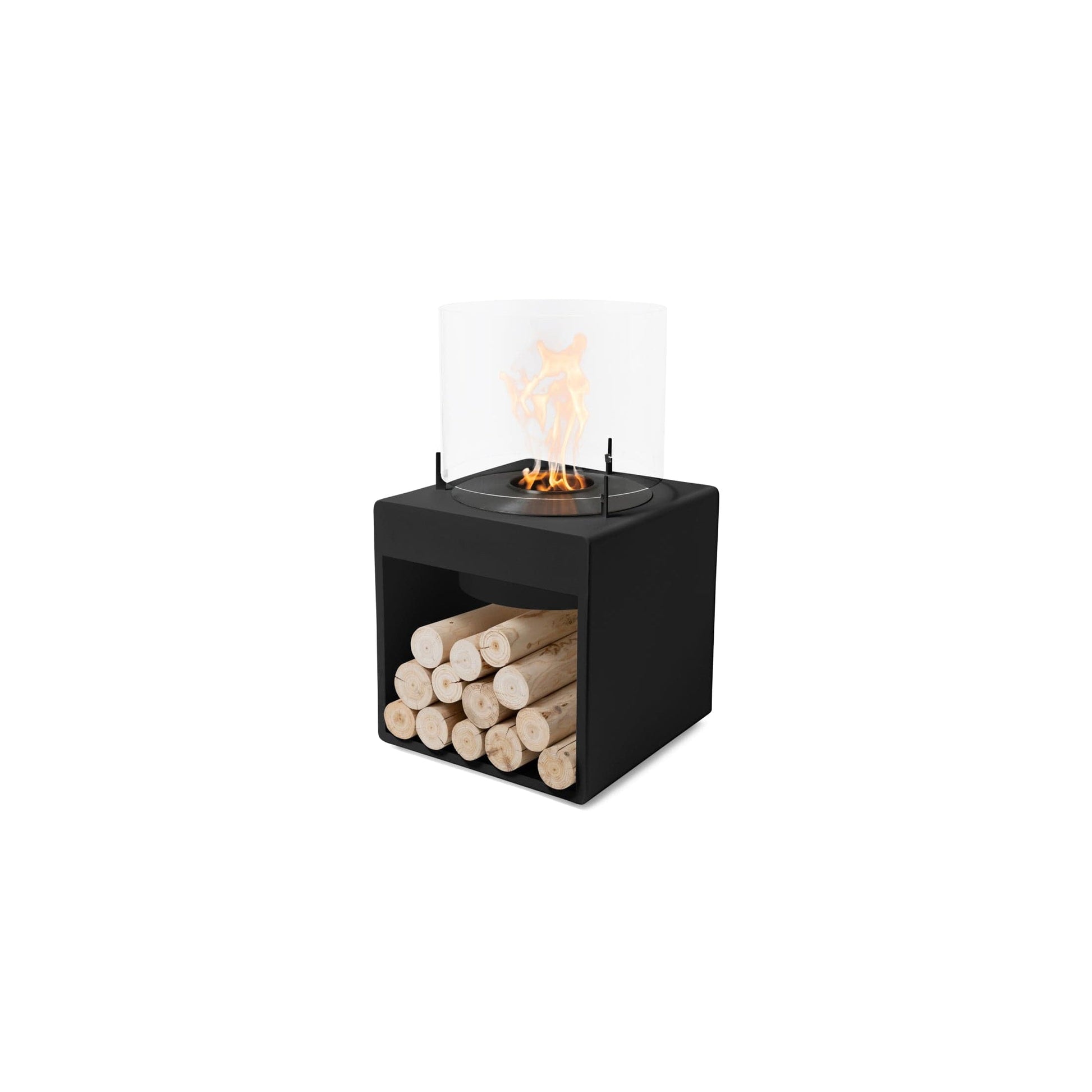 EcoSmart Fire POP 8L 31" Black Freestanding Designer Fireplace with Black Burner by MAD Design Group