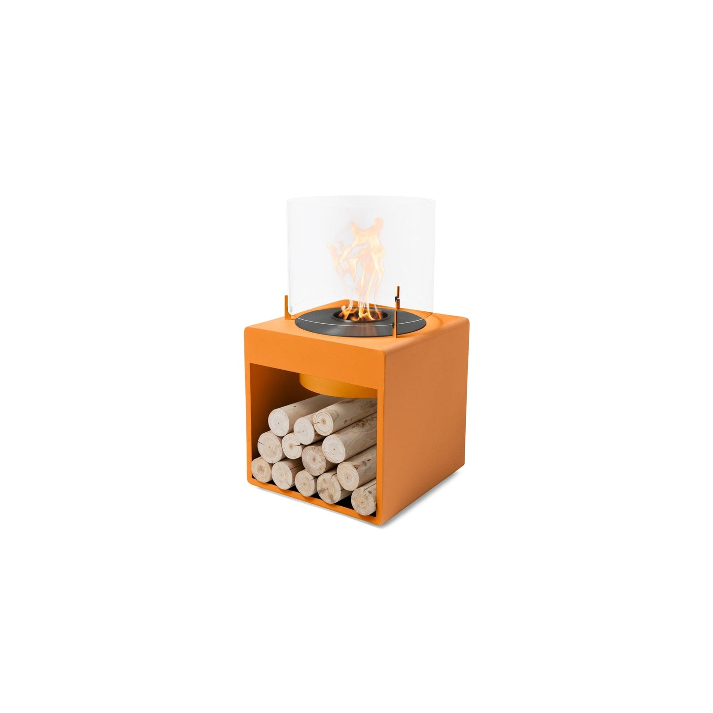 EcoSmart Fire POP 8L 31" Orange Freestanding Designer Fireplace with Black Burner by MAD Design Group