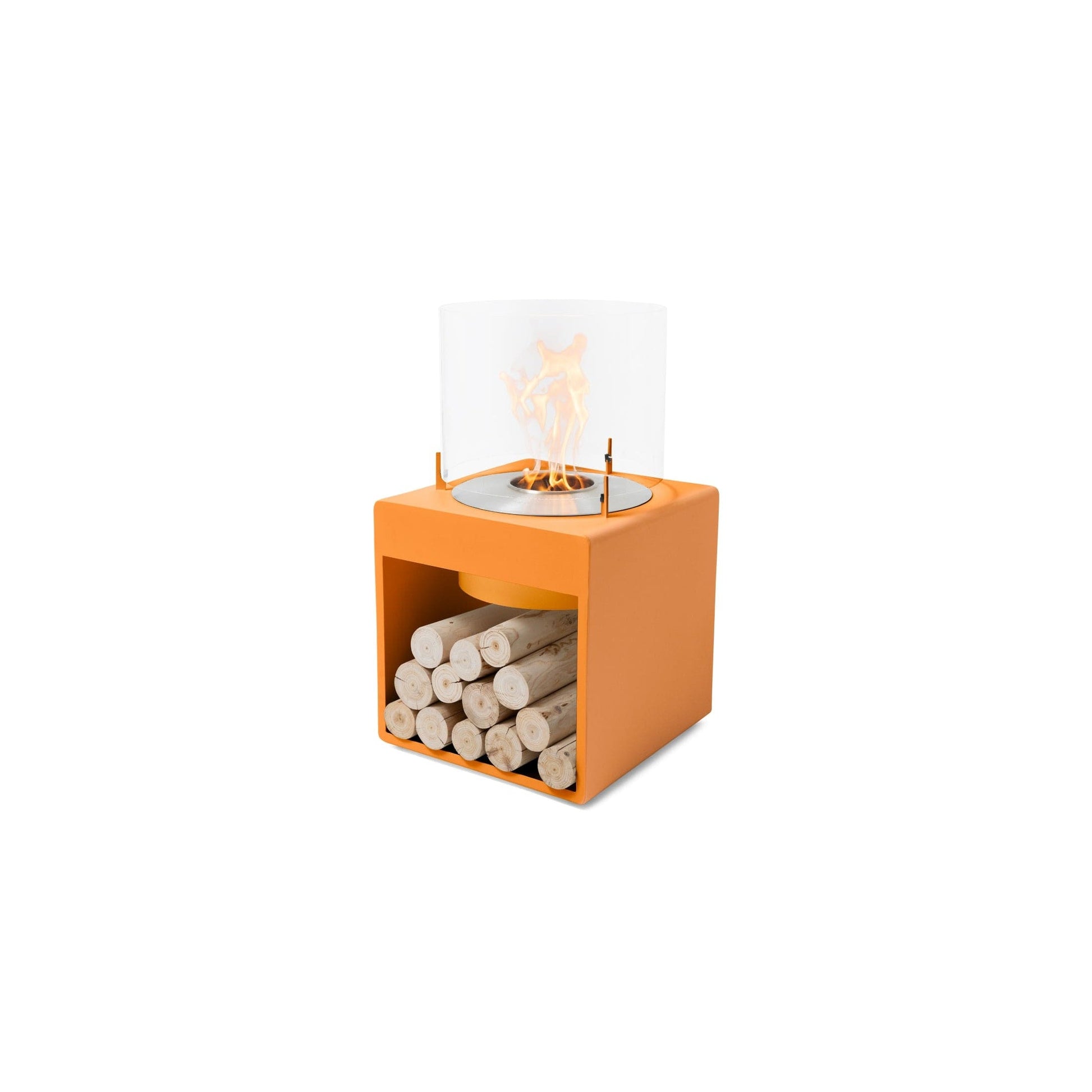 EcoSmart Fire POP 8L 31" Orange Freestanding Designer Fireplace with Stainless Steel Burner by MAD Design Group