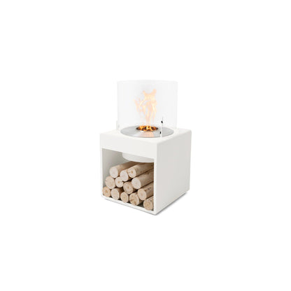 EcoSmart Fire POP 8L 31" White Freestanding Designer Fireplace with Stainless Steel Burner by MAD Design Group