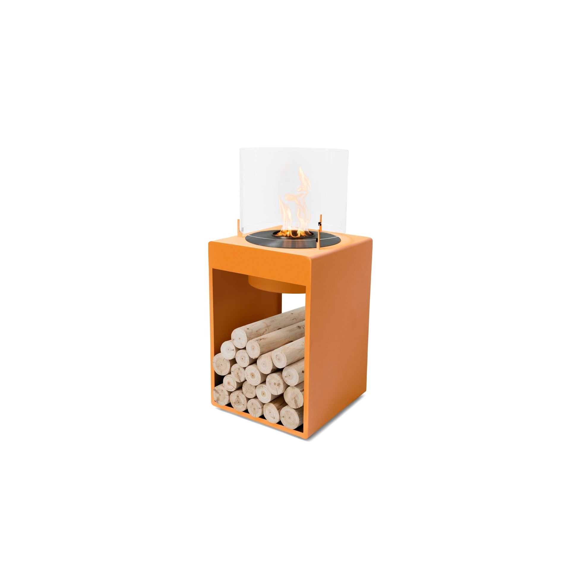 EcoSmart Fire POP 8T 39" Orange Freestanding Designer Fireplace with Black Burner by MAD Design Group