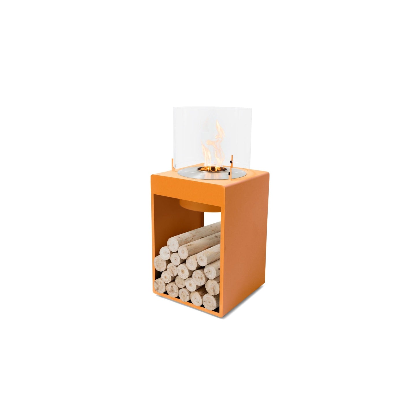 EcoSmart Fire POP 8T 39" Orange Freestanding Designer Fireplace with Stainless Steel Burner by MAD Design Group