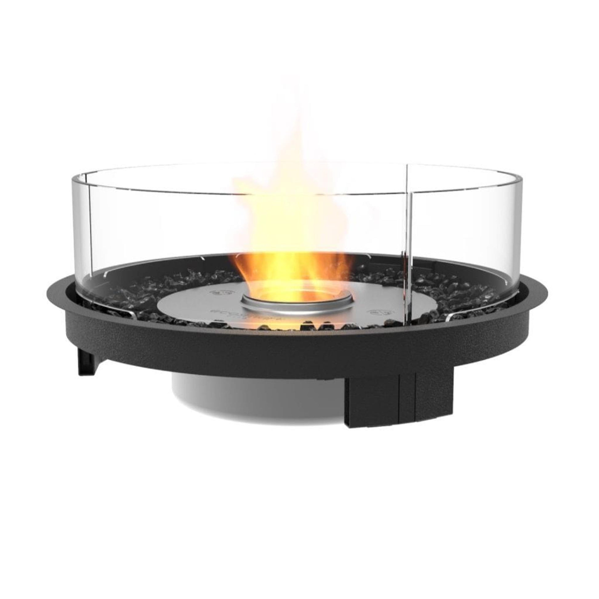 EcoSmart Fire Round 20 24" Black Outdoor Fire Pit Kit with Black Ethanol Burner by Mad Design Group