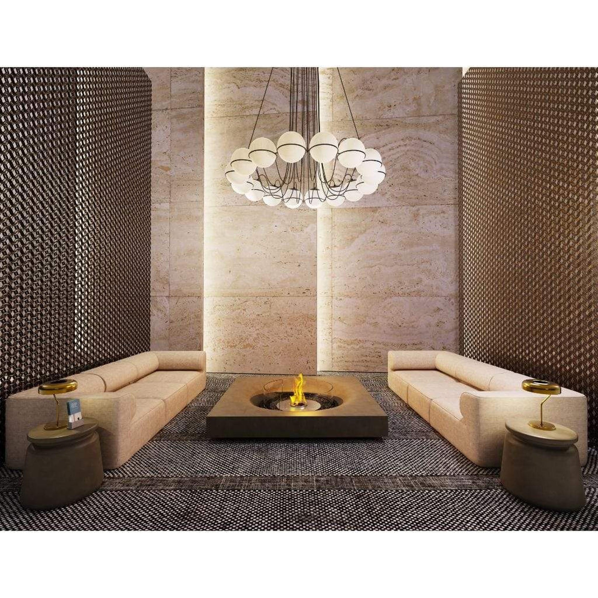 EcoSmart Fire Round 20 24" Black Outdoor Fire Pit Kit with Gas LP/NG Burner by Mad Design Group