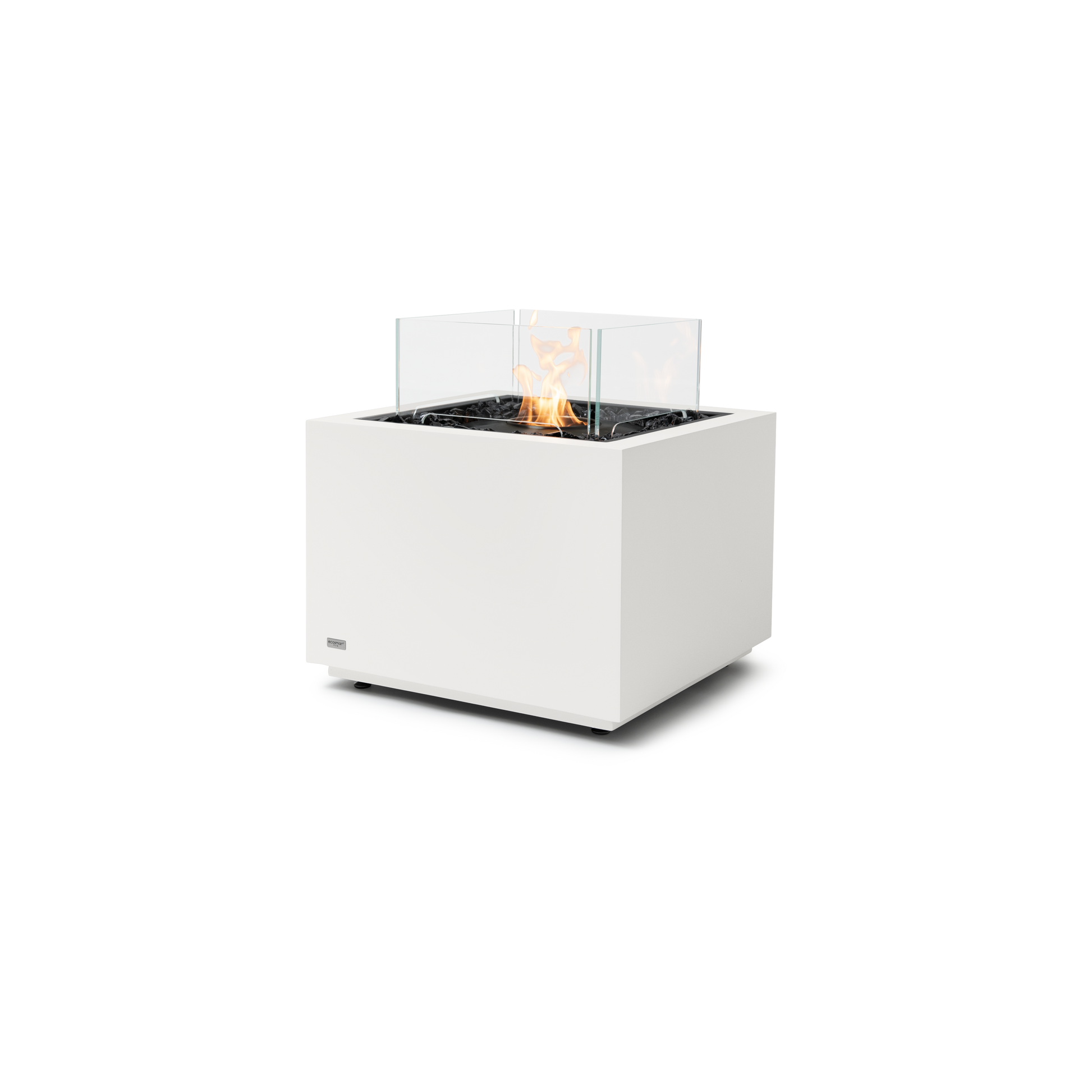 EcoSmart Fire Sidecar 24" Bone Freestanding Indoor Fire Table with Black Burner by MAD Design Group