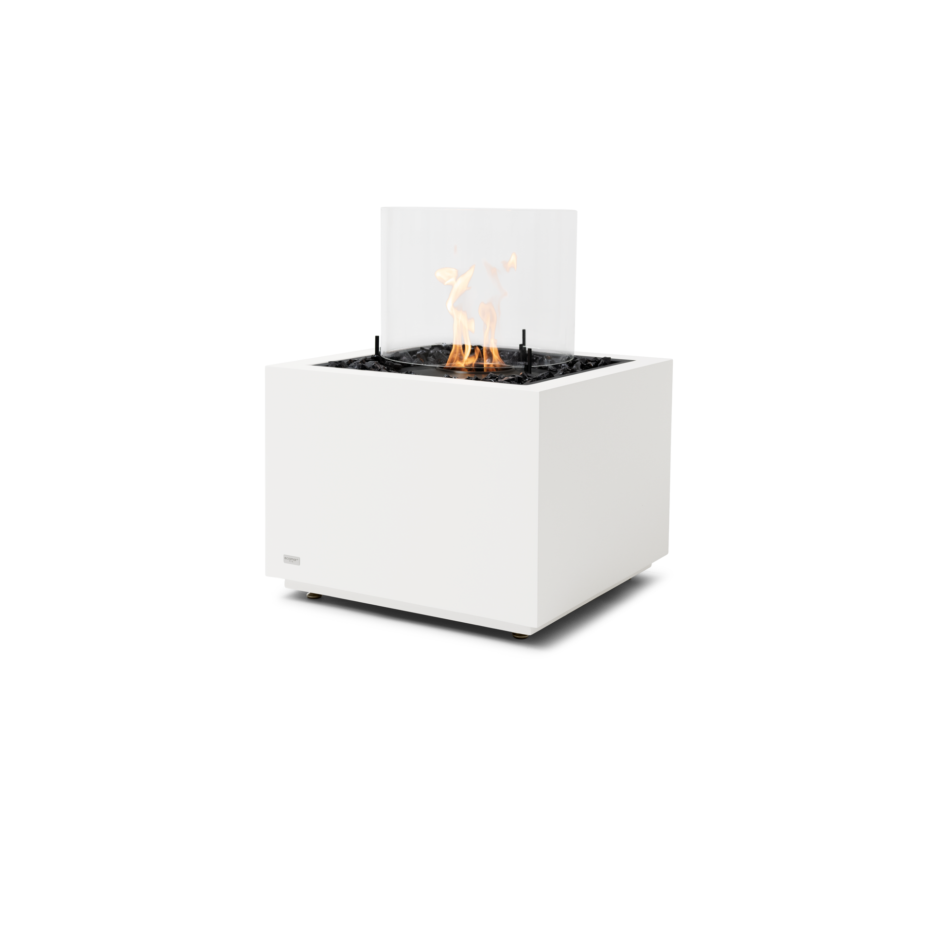 EcoSmart Fire Sidecar 24" Bone Freestanding Indoor Fire Table with Black Burner by MAD Design Group