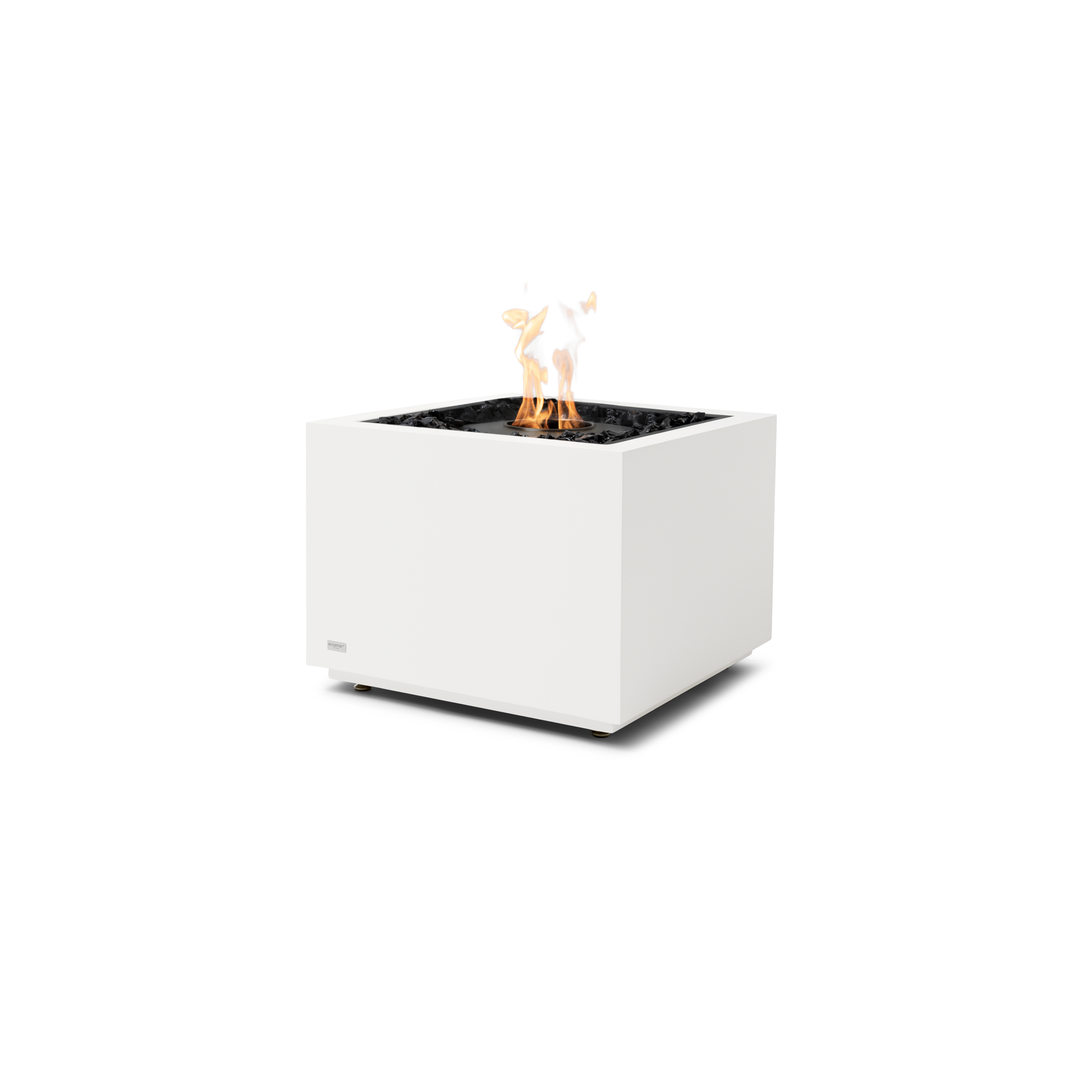 EcoSmart Fire Sidecar 24" Bone Freestanding Outdoor Fire Table with Black Burner by MAD Design Group