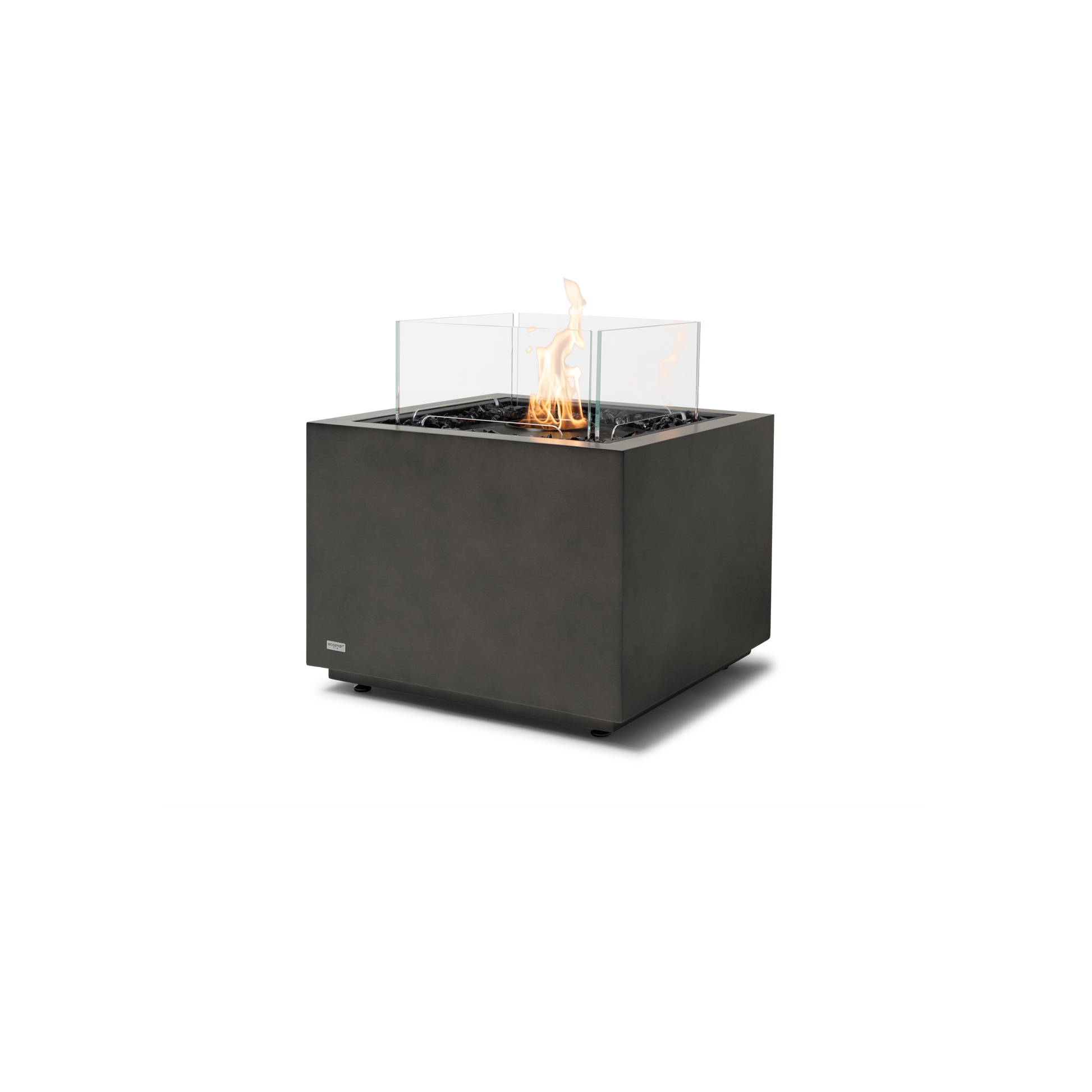 EcoSmart Fire Sidecar 24" Natural Freestanding Outdoor Fire Table with Black Burner by MAD Design Group