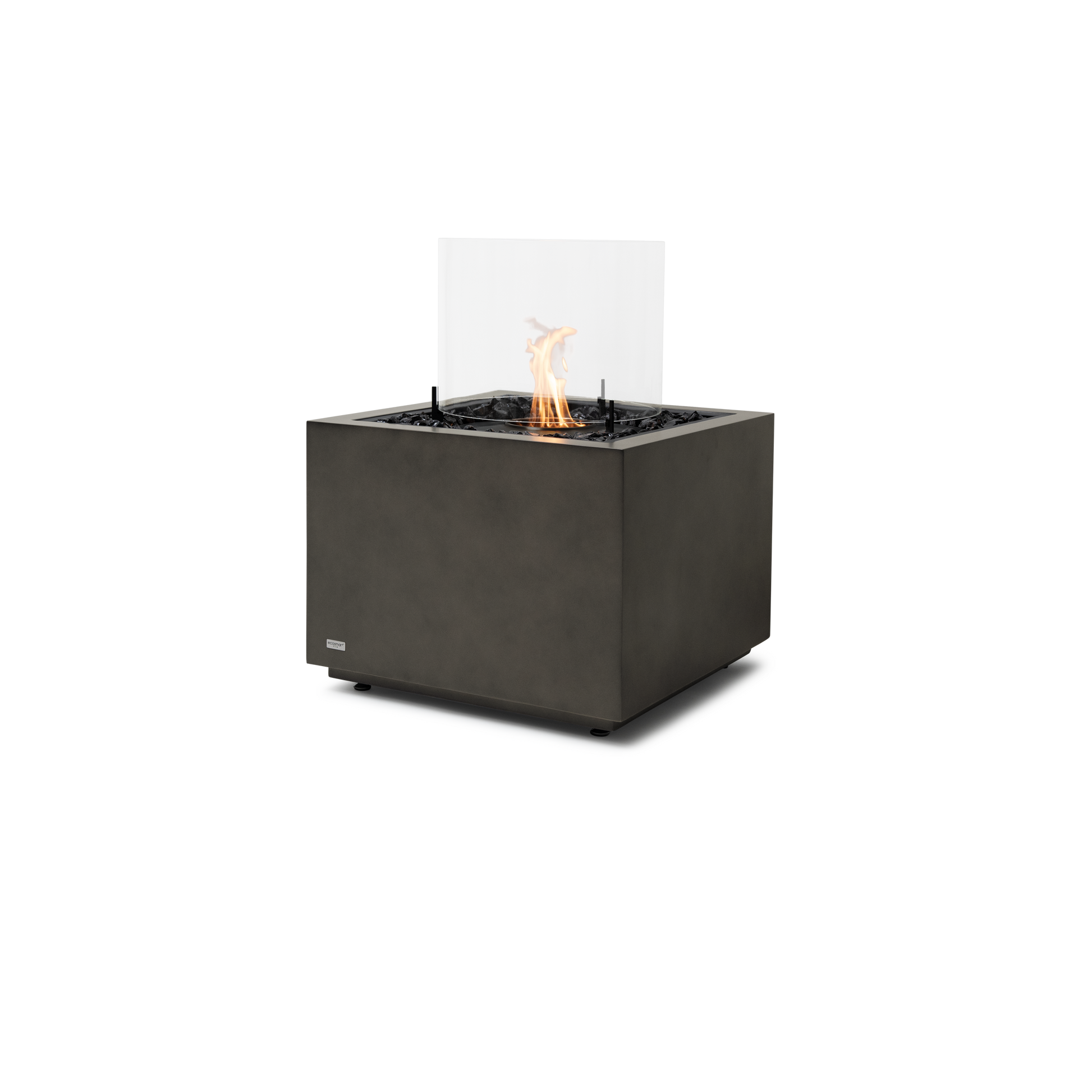 EcoSmart Fire Sidecar 24" Natural Freestanding Outdoor Fire Table with Black Burner by MAD Design Group