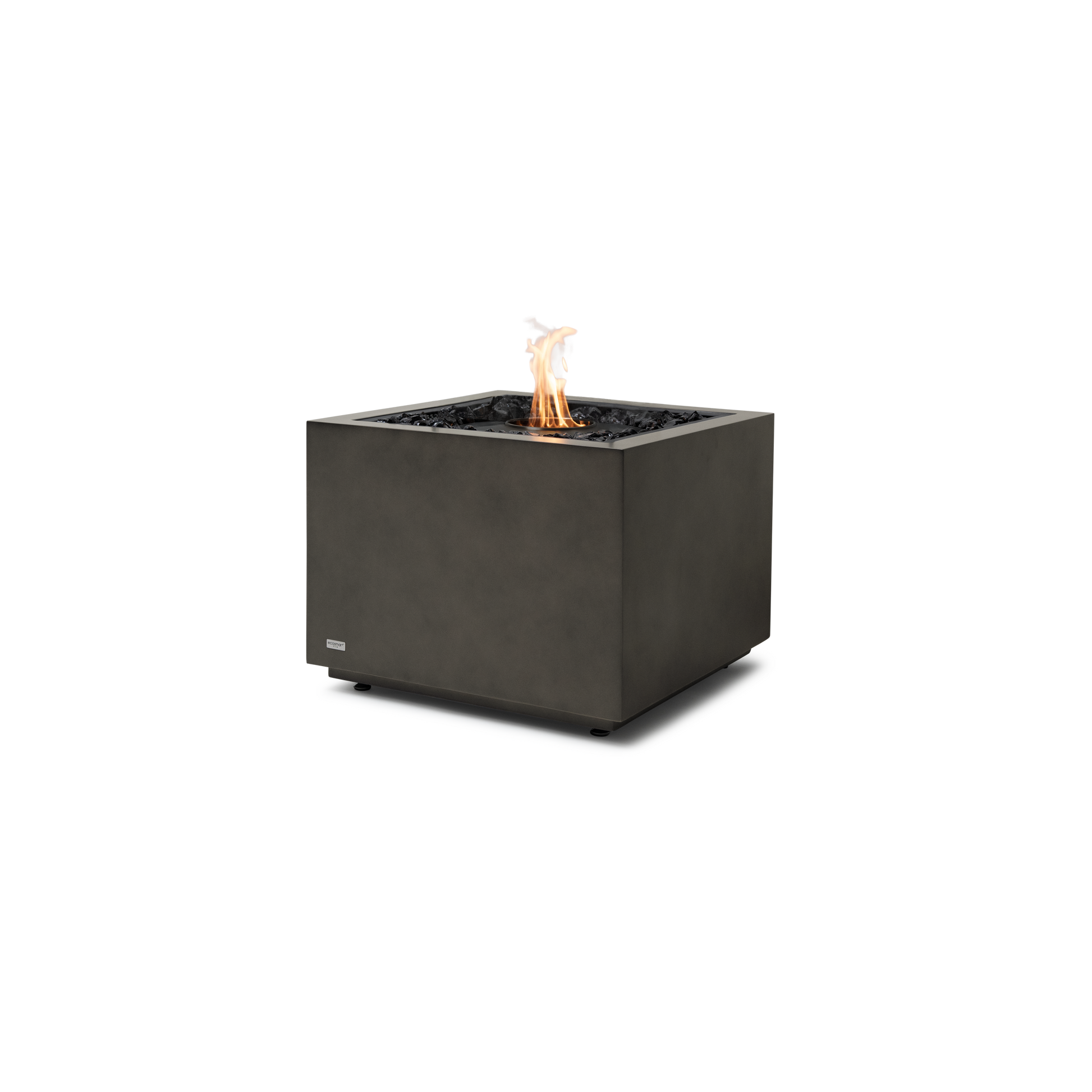 EcoSmart Fire Sidecar 24" Natural Freestanding Outdoor Fire Table with Black Burner by MAD Design Group