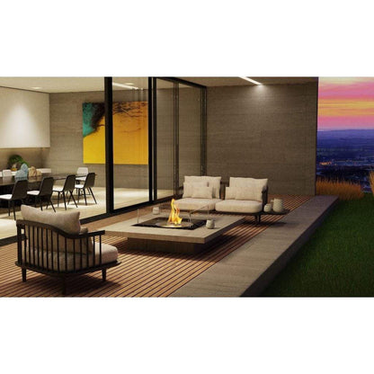 EcoSmart Fire Square 22 24" Black Outdoor Fire Pit Kit with Gas LP/NG Burner by Mad Design Group