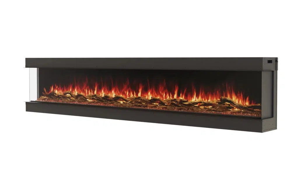 EcoSmart Fire Switch 120" Black Left Corner Electric Fireplace by MAD Design Group