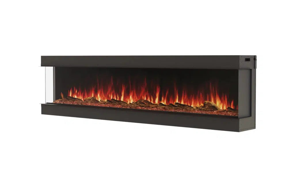 EcoSmart Fire Switch 96" Black Left Corner Electric Fireplace by MAD Design Group