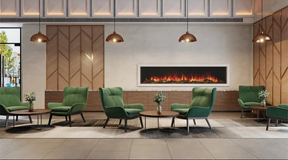 EcoSmart Fire Switch 96" Black Single Sided Electric Fireplace by MAD Design Group