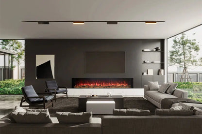 EcoSmart Fire Switch 96" Black Single Sided Electric Fireplace by MAD Design Group