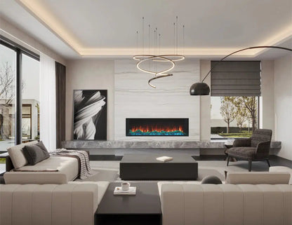 EcoSmart Fire Switch 96" Black Single Sided Electric Fireplace by MAD Design Group
