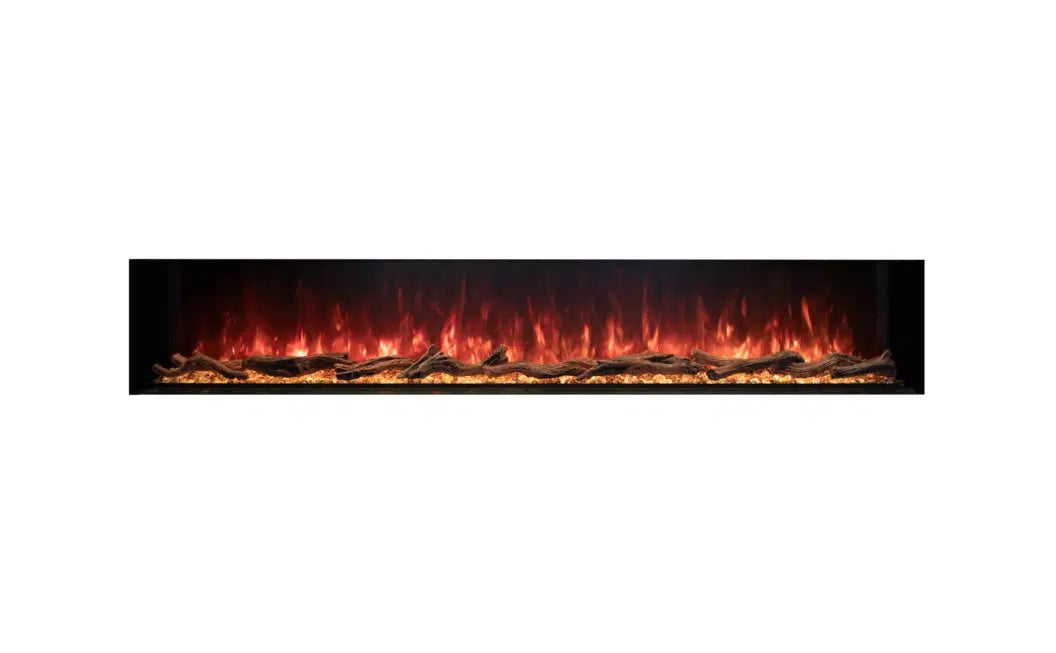 EcoSmart Fire Switch 96" Black Single Sided Electric Fireplace by MAD Design Group