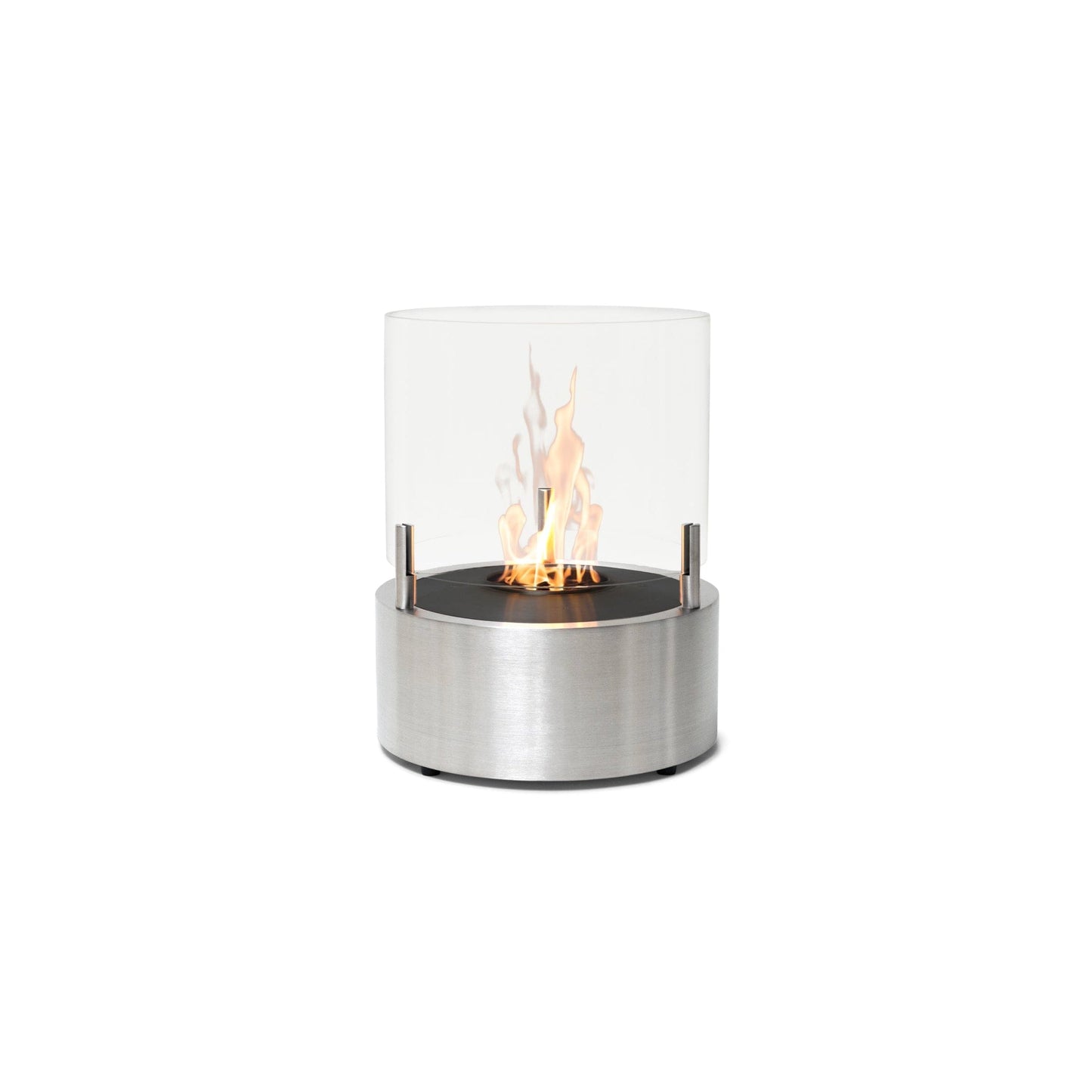 EcoSmart Fire T-Lite 8 21" Stainless Steel Freestanding Designer Fireplace with Black Burner by MAD Design Group