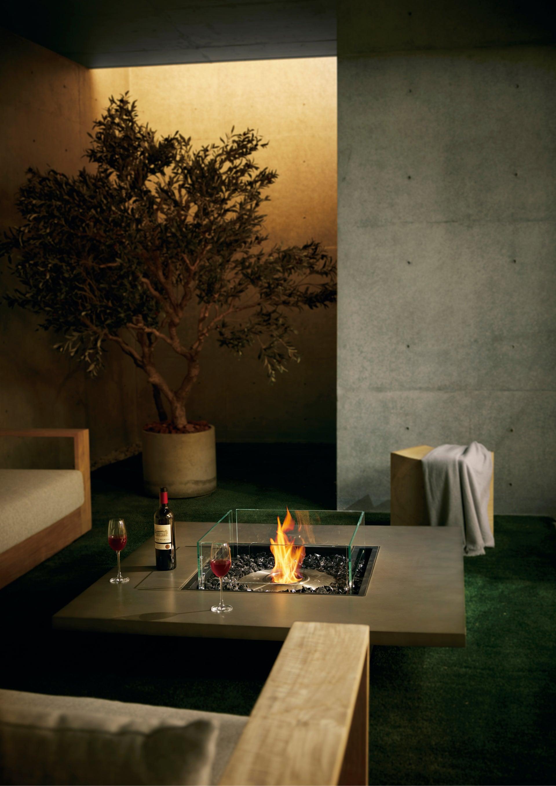 EcoSmart Fire Vertigo 50" Graphite Freestanding Indoor Fire Table with Stainless Steel Burner by MAD Design Group