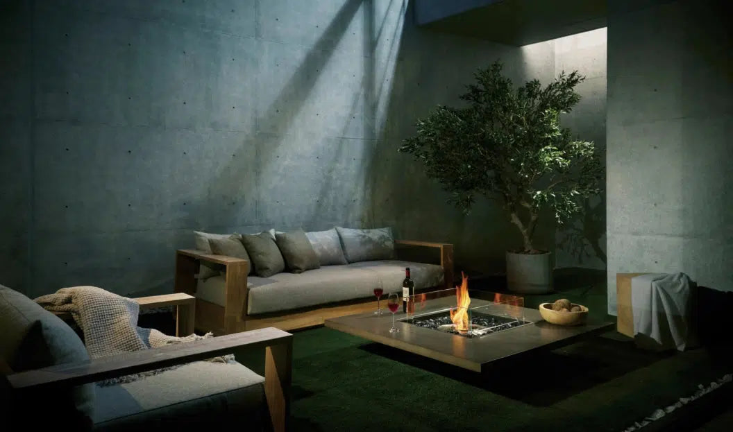 EcoSmart Fire Vertigo 50" Natural Freestanding Indoor Fire Table with Stainless Steel Burner by MAD Design Group