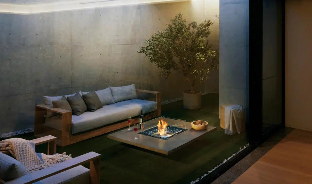 EcoSmart Fire Vertigo 50" Natural Freestanding Indoor Fire Table with Stainless Steel Burner by MAD Design Group