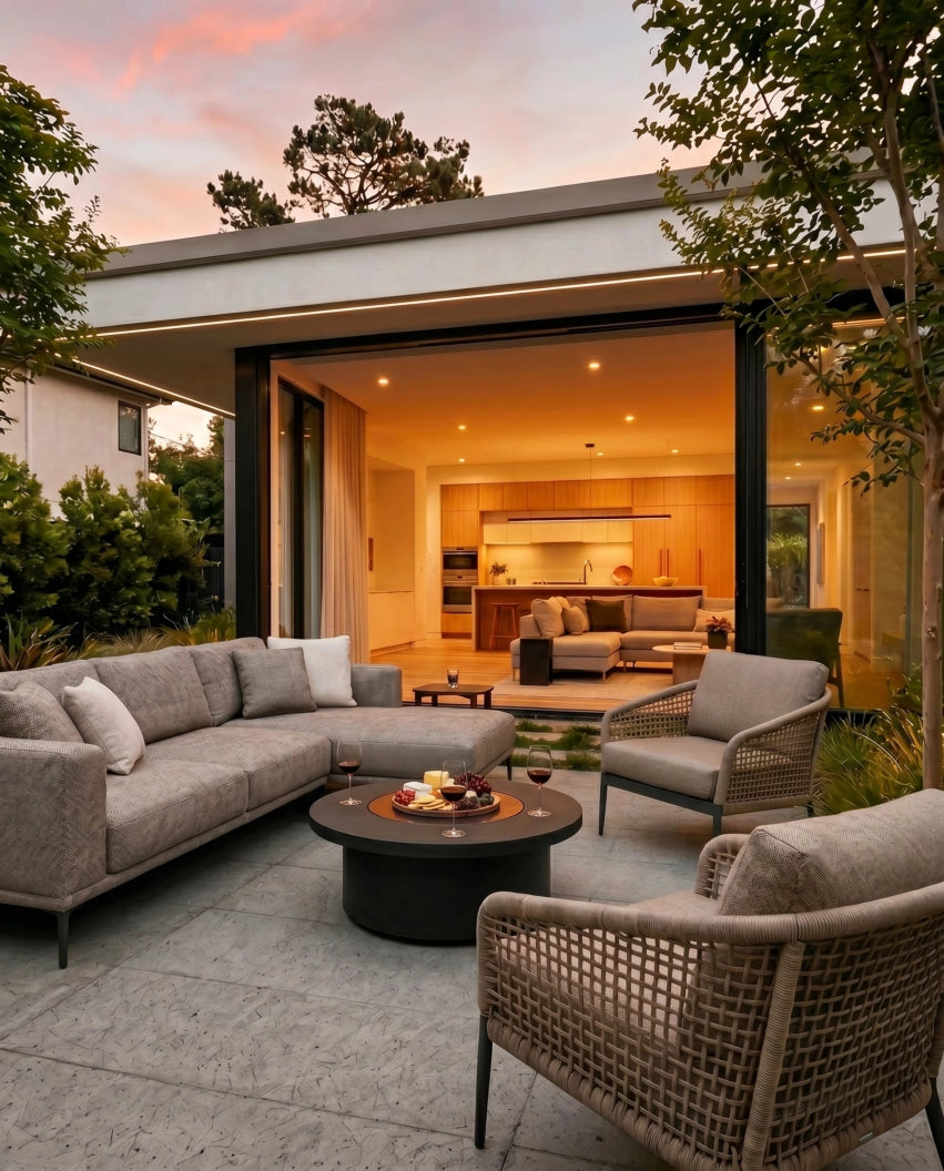 EcoSmart Fire Mimosa 40" Graphite Freestanding Indoor Fire Table with Black Burner by MAD Design Group