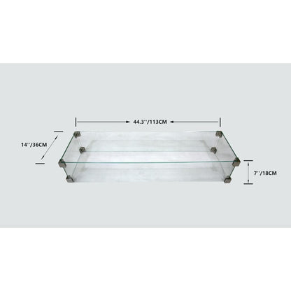 Elementi 14" Rectangle Clear Tempered Glass Table Windscreen ONC05-005