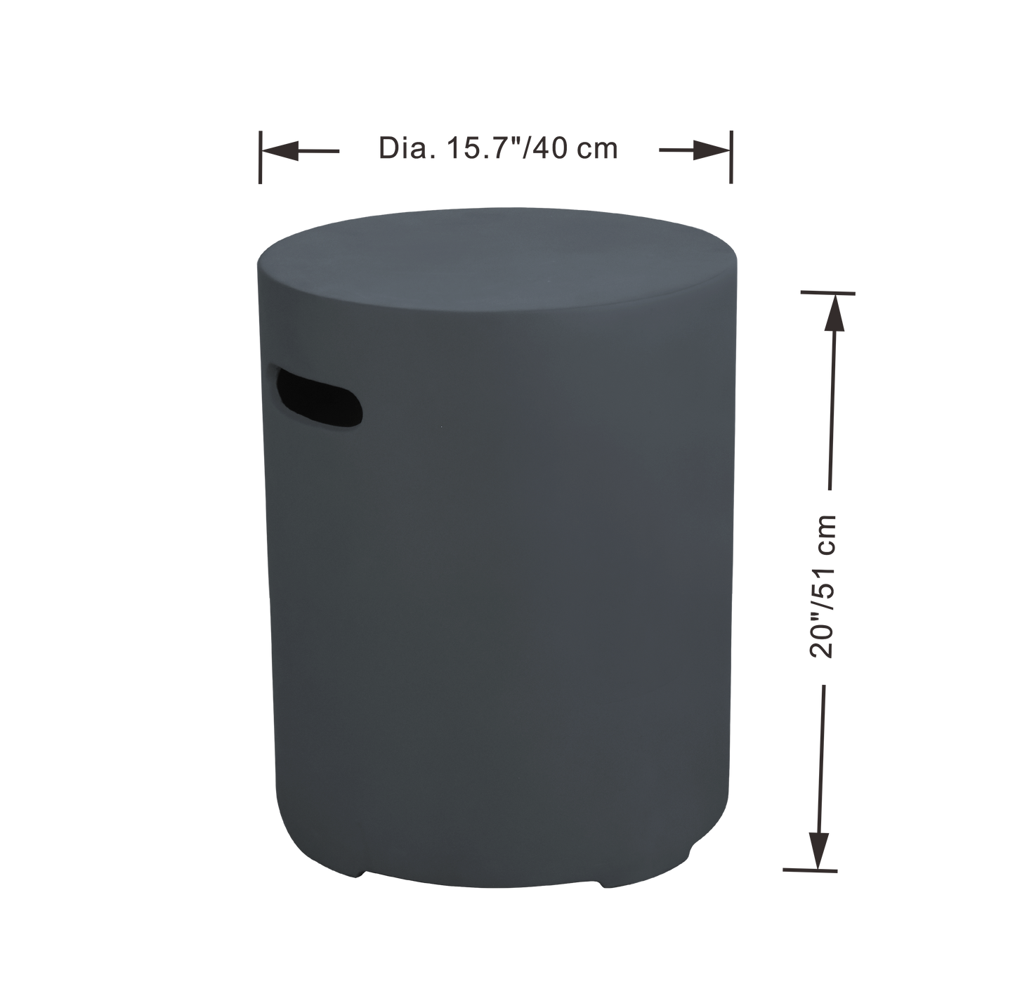 Elementi 16” Round Dark Gray Concrete Liquid Propane Tank Cover