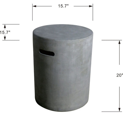 Elementi 16" Round Light Gray Concrete Liquid Propane Tank Cover