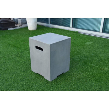 Elementi 16" Square Light Gray Liquid Propane Concrete Tank Cover ONB01-109