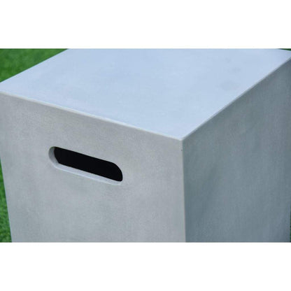 Elementi 16" Square Light Gray Liquid Propane Concrete Tank Cover ONB01-109
