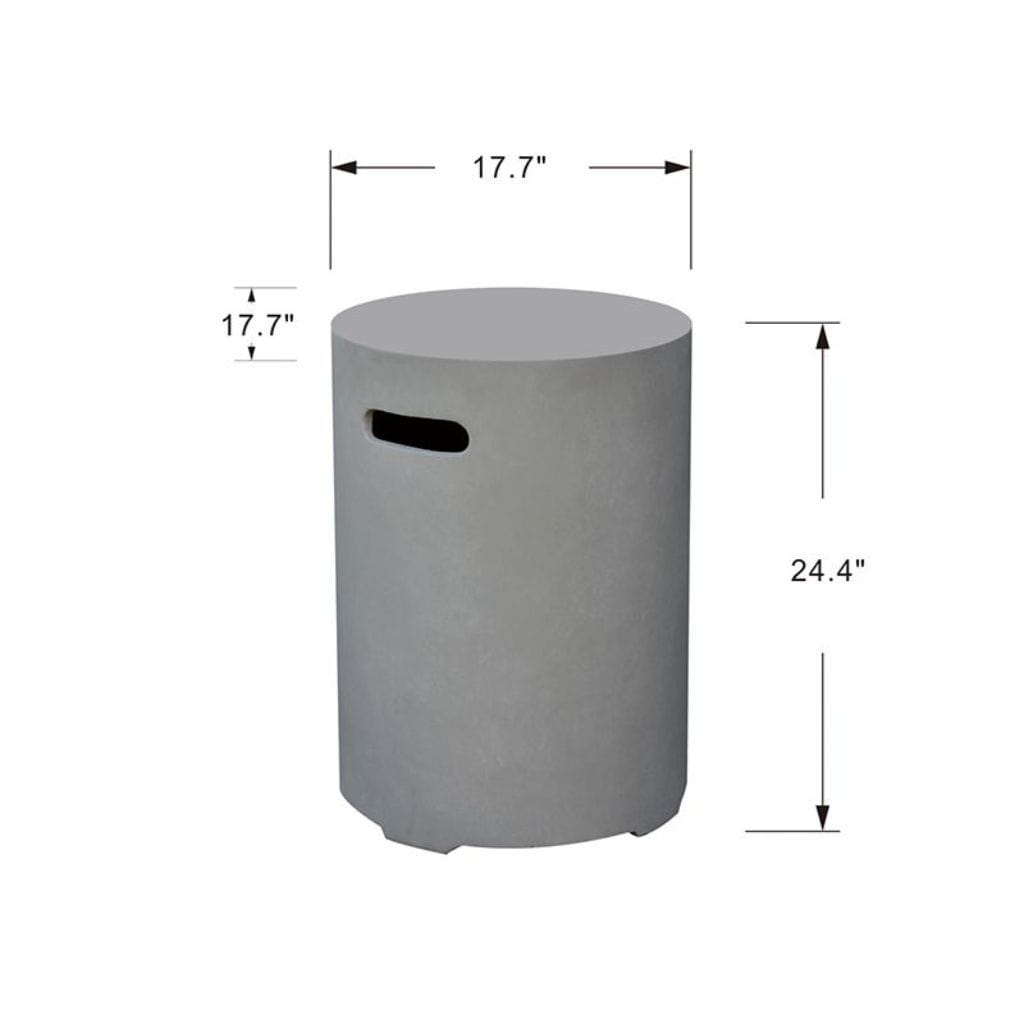 Elementi 18" Round Light Gray Concrete Tank Cover ONB01-207