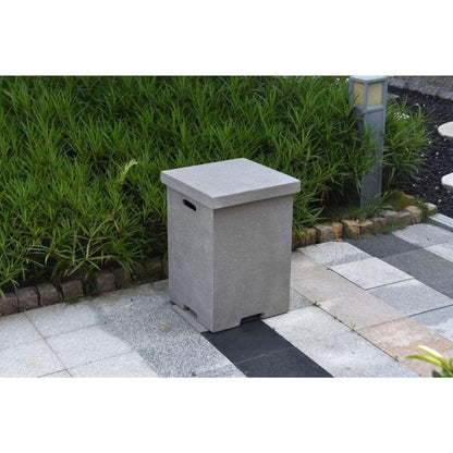 Elementi 18" Square Light Gray Concrete Liquid Propane Tank Cover with Top Removable (ONB01-105)