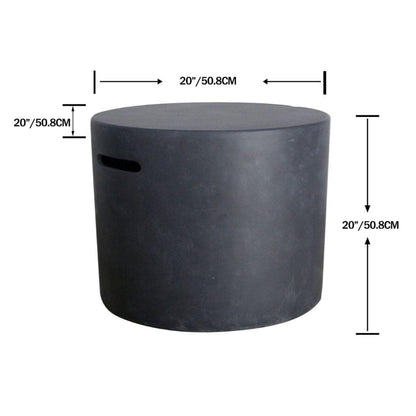 Elementi 20" Round Black Concrete Tank Cover
