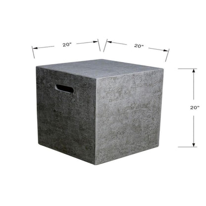 Elementi 20" Square Light Gray Concrete Propane Tank Cover ONB01-104