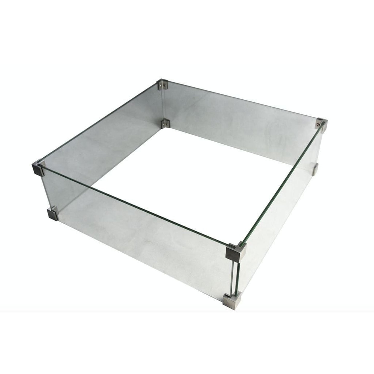 Elementi 22" Square Clear Tempered Glass Table Wind Screen OFG202-SS