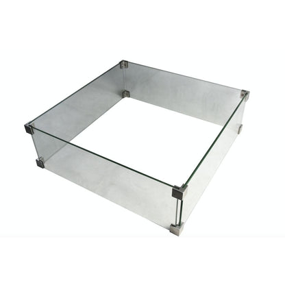 Elementi 22" Square Clear Tempered Glass Table Wind Screen for Manhattan Fire Table