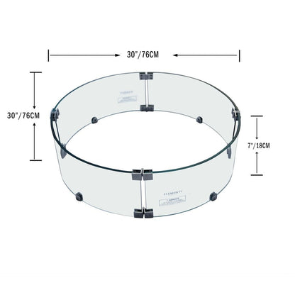 Elementi 30" Round Clear Tempered Glass Table Wind Screen ONC05-002